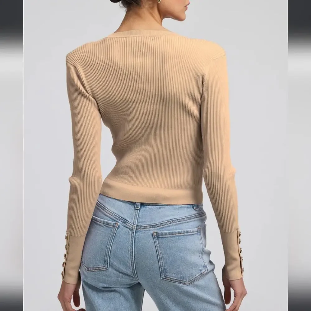 NWT$298 Generation Love Pennie Rib-Knit Cardigan Sweater Sz XL - Picture 6 of 16